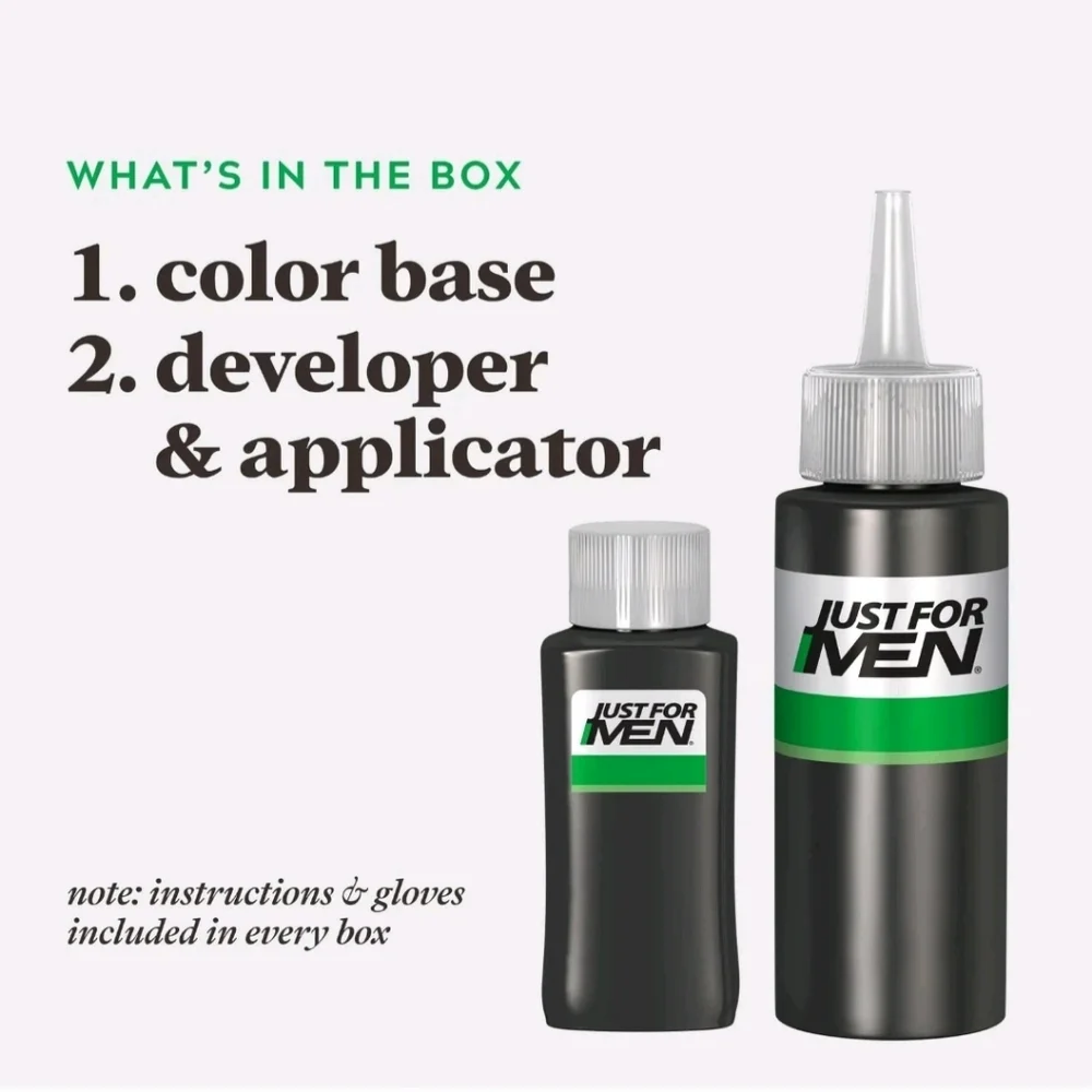 Just For Men Shampoo in Color Permanent Hair Dye Gray Coverage Jet Black H-60